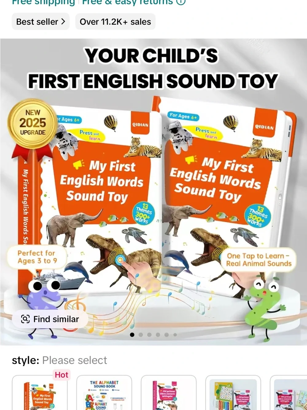 My First English Words Sound Book - Purple/White